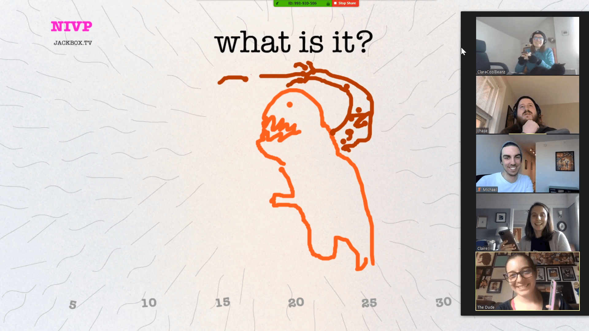 Coworkers playing Drawful 2 via Zoom